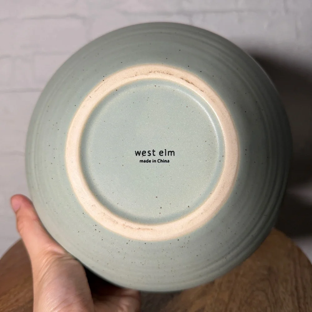 West Elm Speckled Mint Green Ceramic Decorative Bowl